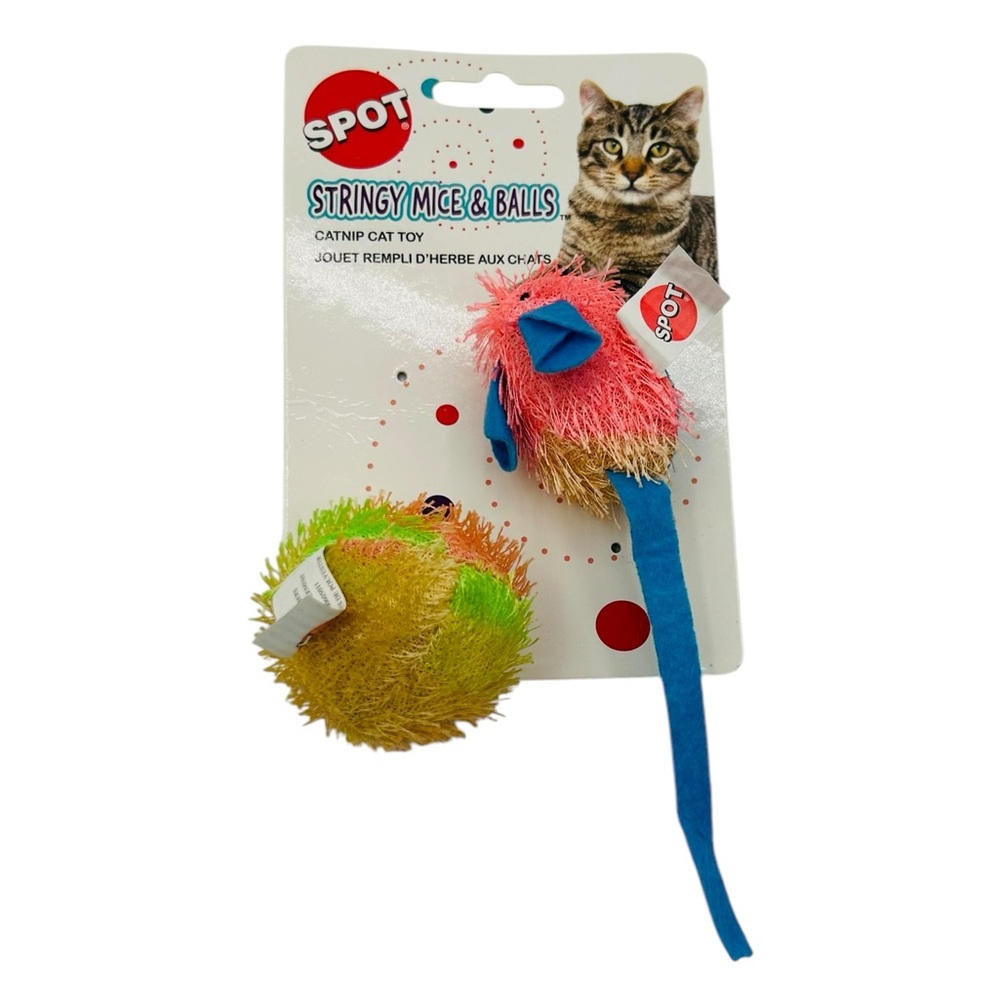 The Spot Stringy Mice& Ball Catnip Toy